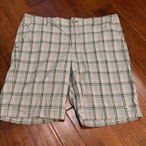 Tommy Bahama Green & White Plaid Flat Front Shorts